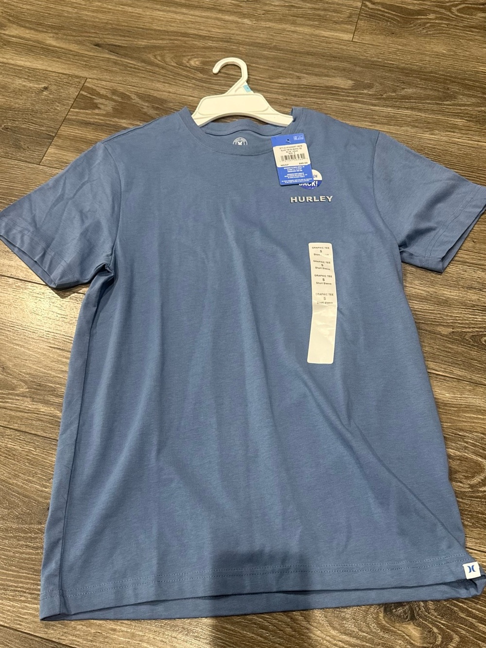 NWT Hurley Short Sleeve Crew Tee in Dusty Blue